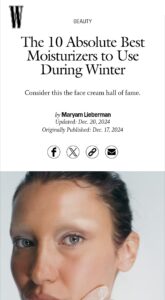 W Magazine Review 10 Best Winter Moisturizers _ Vivoderm Intense Moisturizer